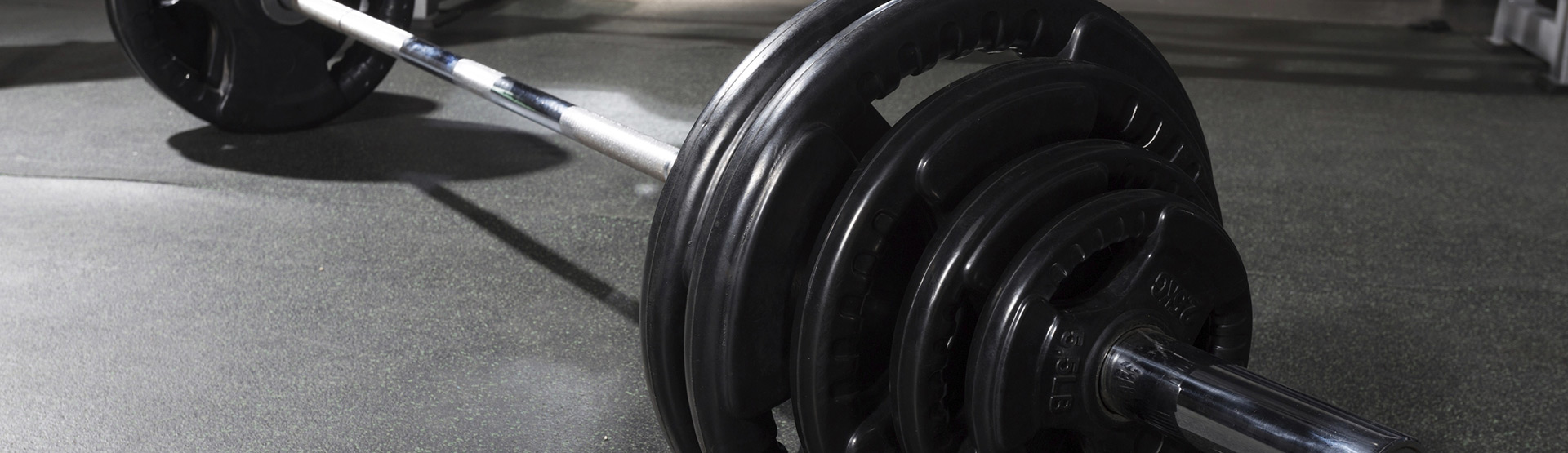 Barbell on gym floor